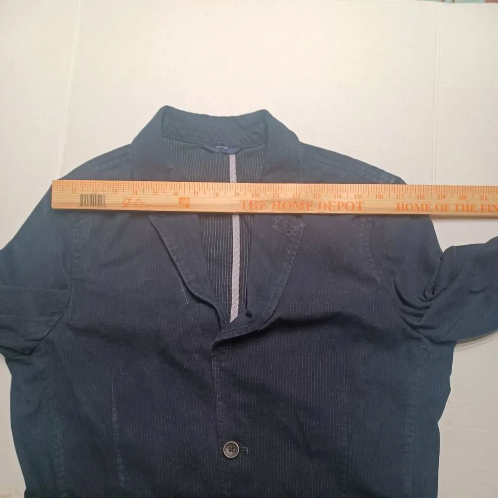 Gap Y2K Men's Navy Blue Denim 2 Button Blazer Jacket Size Medium